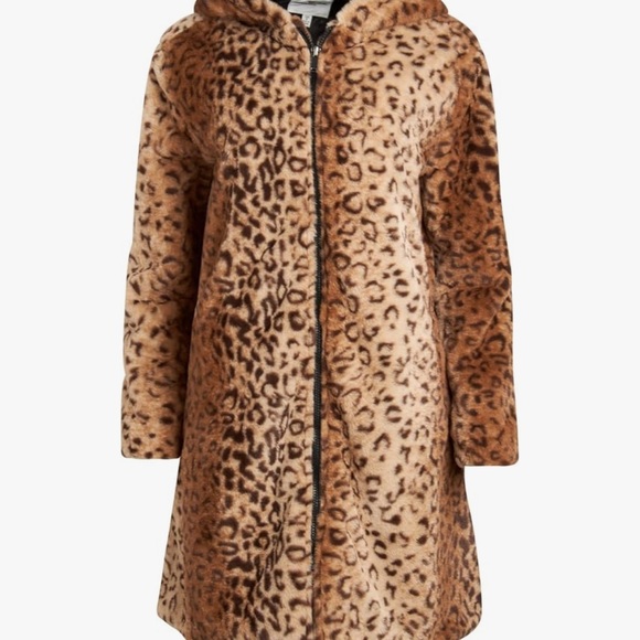Urban Republic Leopard Print Faux Fur Coat Size M - Picture 4 of 10